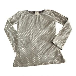 Persnickety Gray Dot Mesh Top size 10